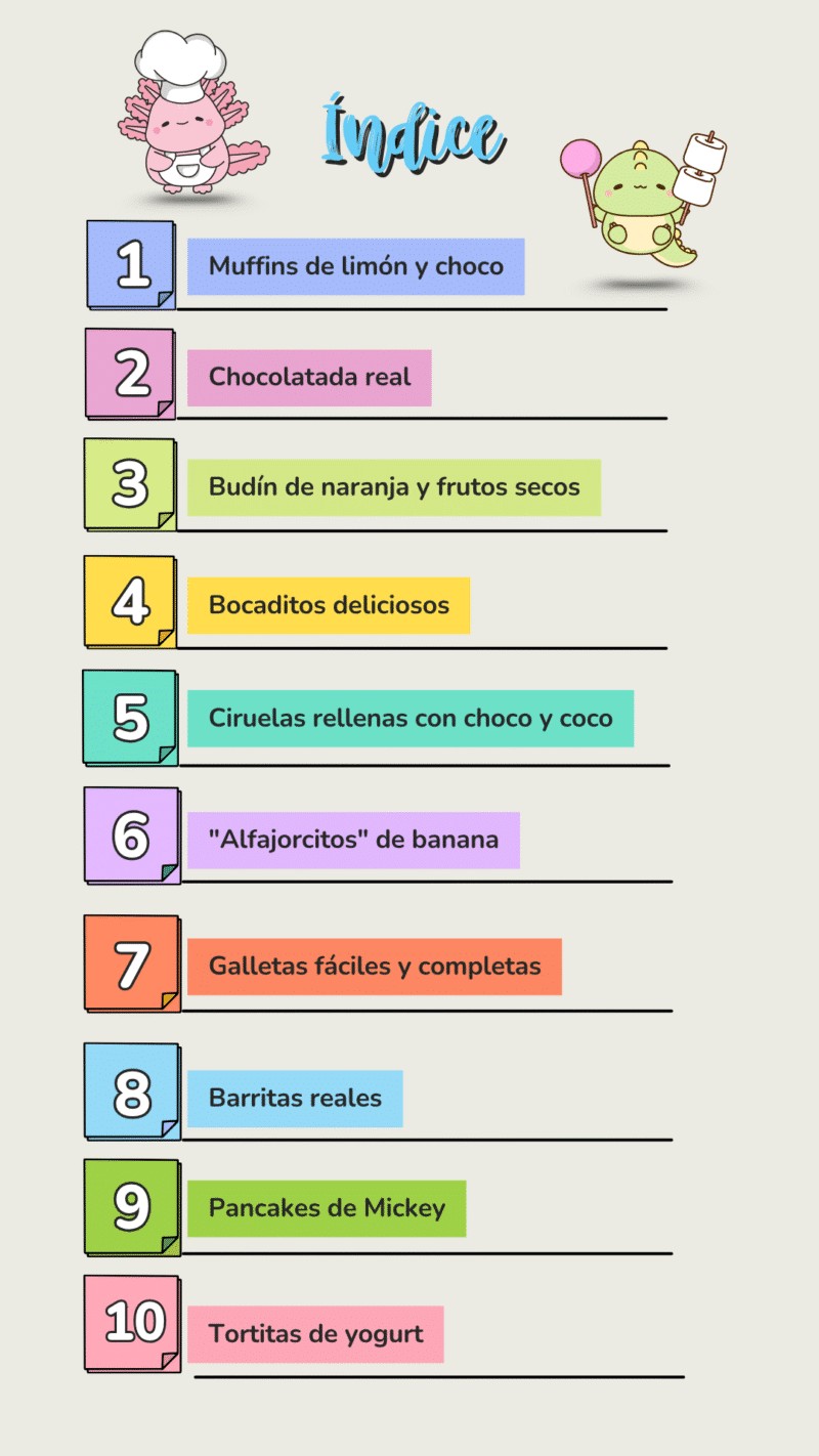 Recetario dulce y salado +2 años | Recetas saludables y divertidas